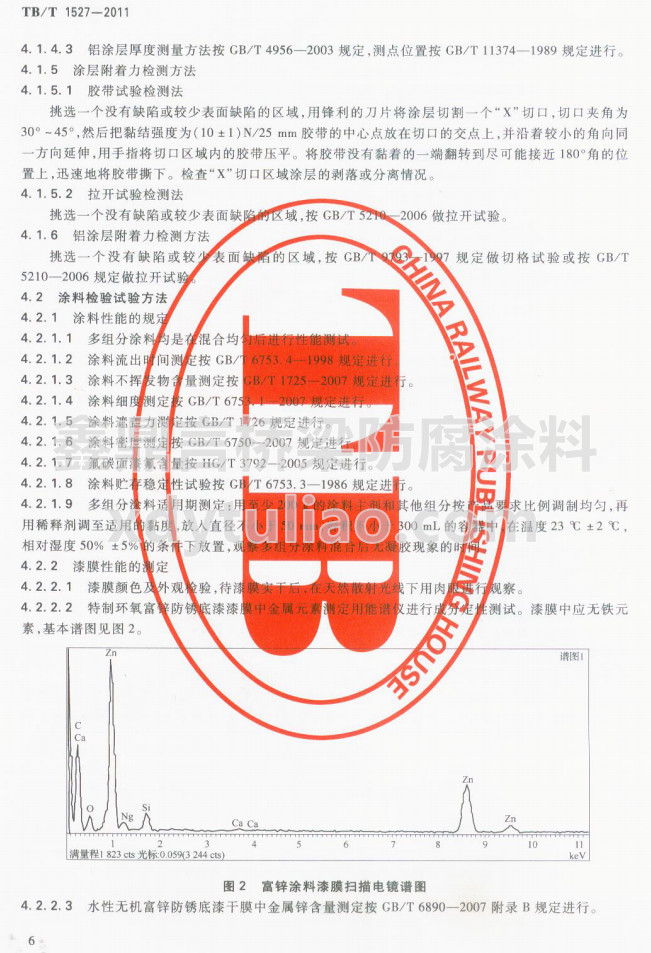 TB/T 1527-2011�F·䓘��oͿ�b��Ϳ�Ϲ�؛�l��-ԇ򞷽��